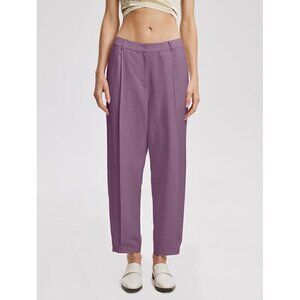 NEW Lattelier linen blend lilac purple tapered leg casual dress pants